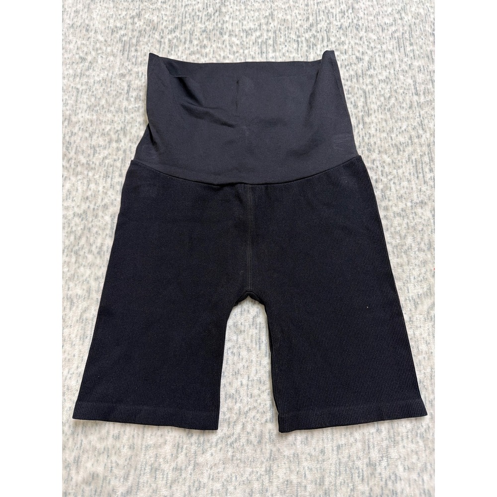 Isabel by Ingrid & Isabel Maternity Ribbed Bike Shorts Black‎ Size M NWOT